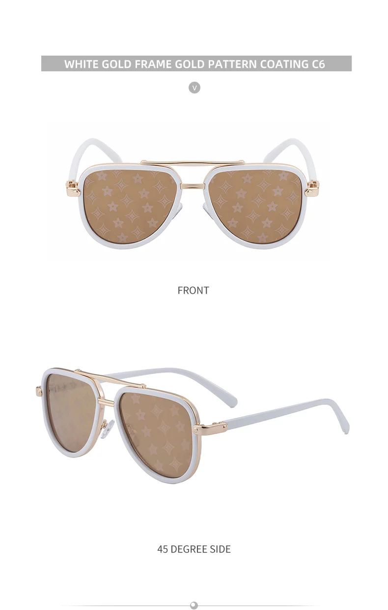 Black PC Unisex Retro Aviator Sunglasses - New Fashion Trendy Pilot Sun Glasses UV400 - Details 20