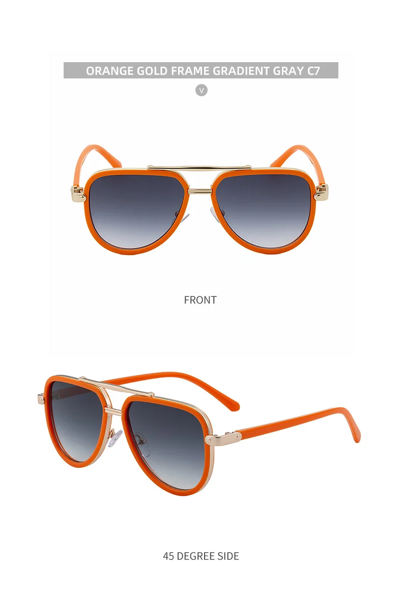 Black PC Unisex Retro Aviator Sunglasses - New Fashion Trendy Pilot Sun Glasses UV400 - Details 21