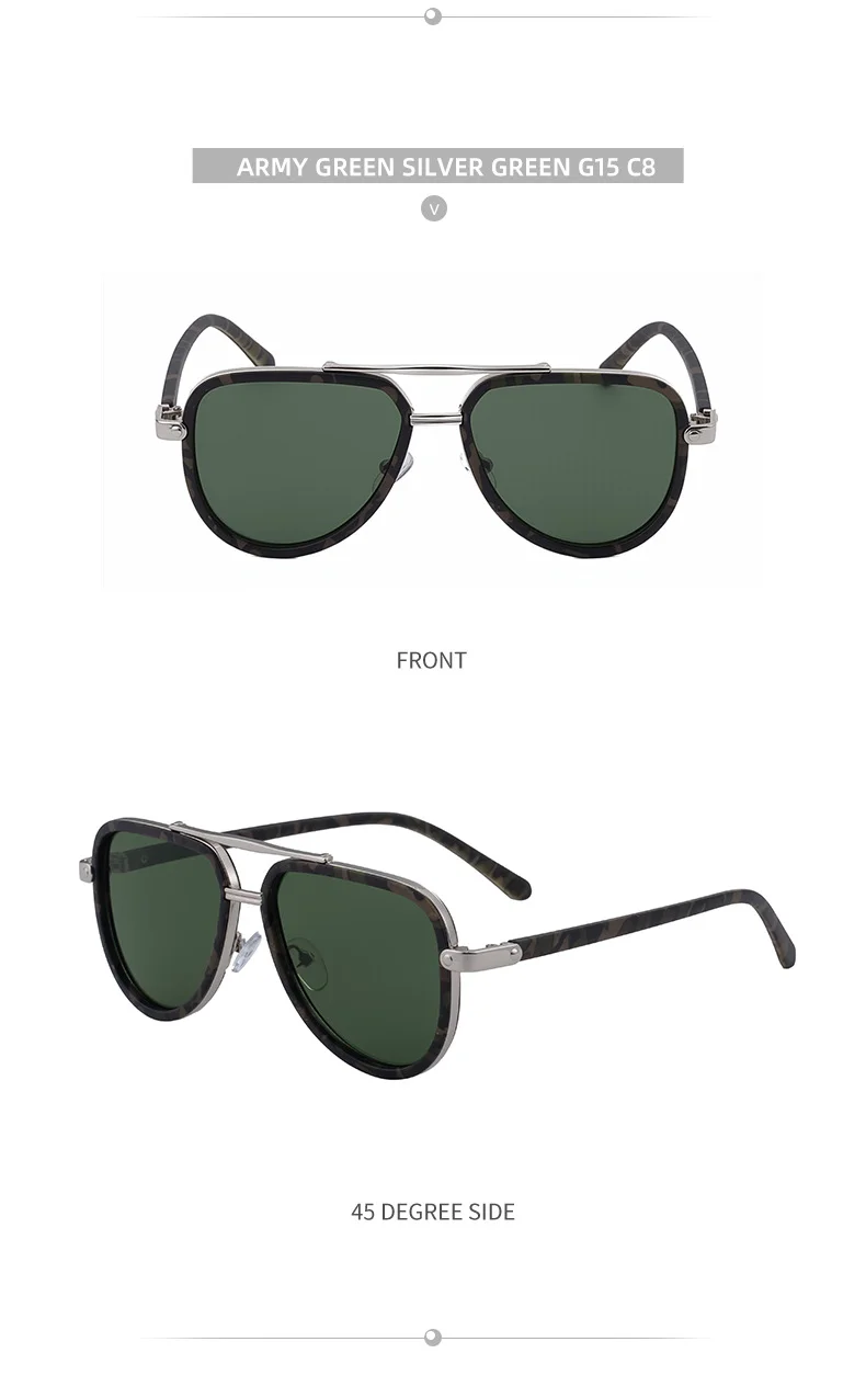 Black PC Unisex Retro Aviator Sunglasses - New Fashion Trendy Pilot Sun Glasses UV400 - Details 22