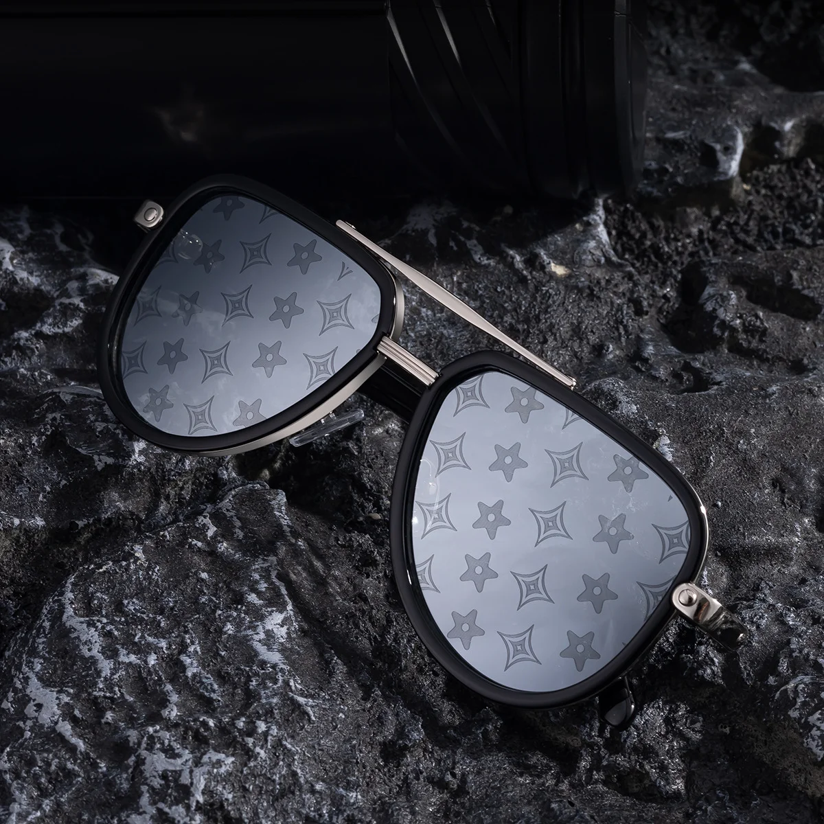 Black PC Unisex Retro Aviator Sunglasses - New Fashion Trendy Pilot Sun Glasses UV400 - View 3