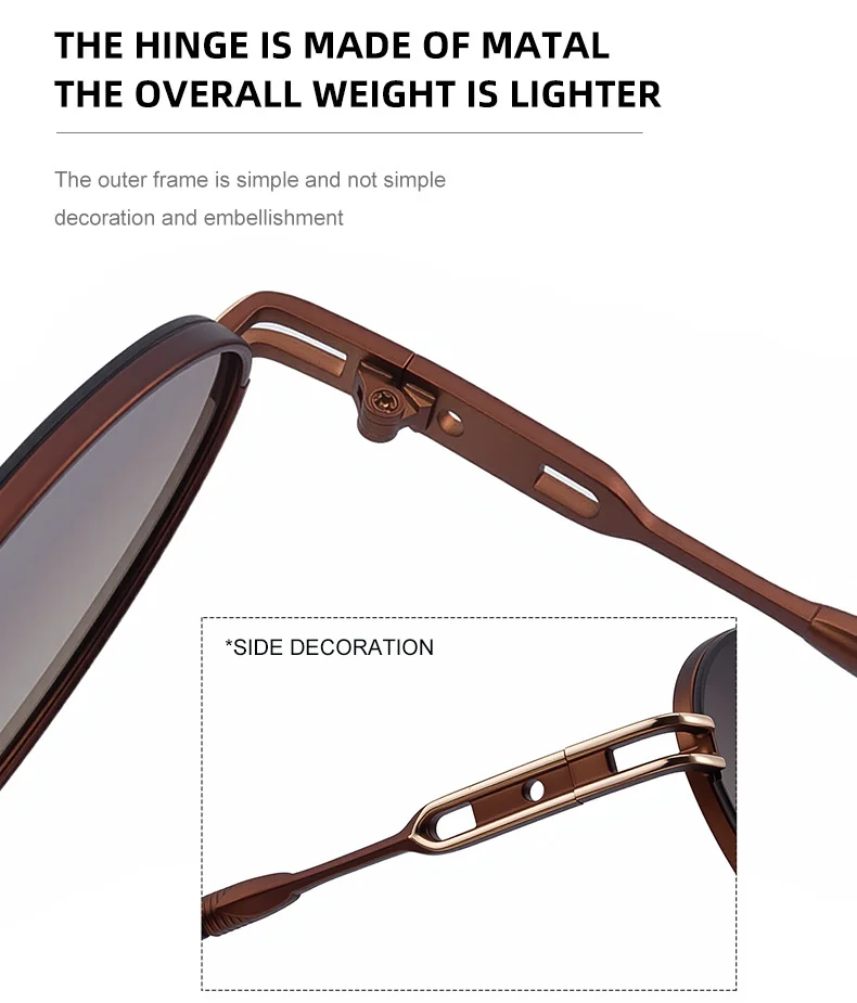 Black metal Women's Fashion Oval Sunglasses - Trendy Personalized Outdoor UV400 Eyewear - Details 10