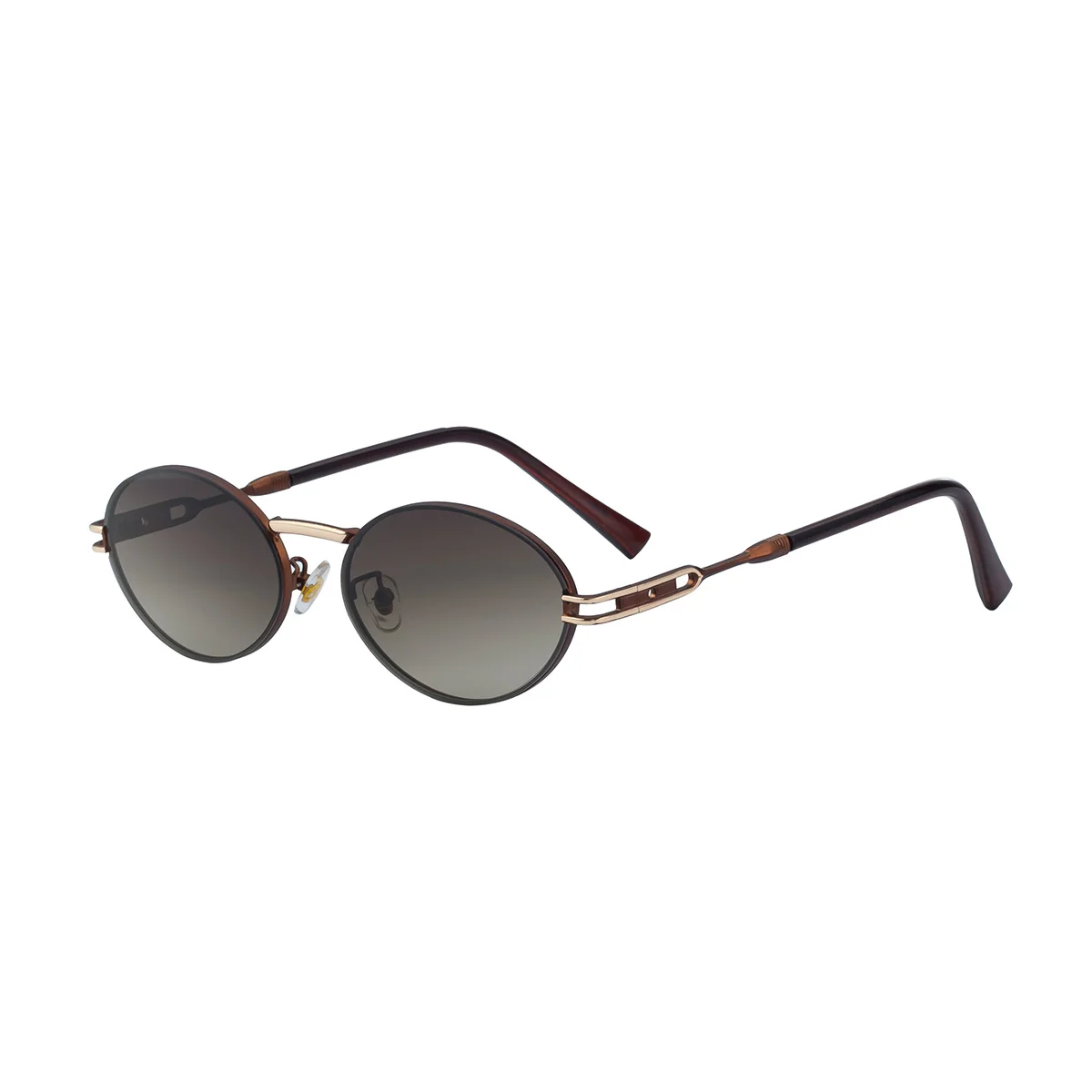 Black metal Women's Fashion Oval Sunglasses - Trendy Personalized Outdoor UV400 Eyewear - View 5
