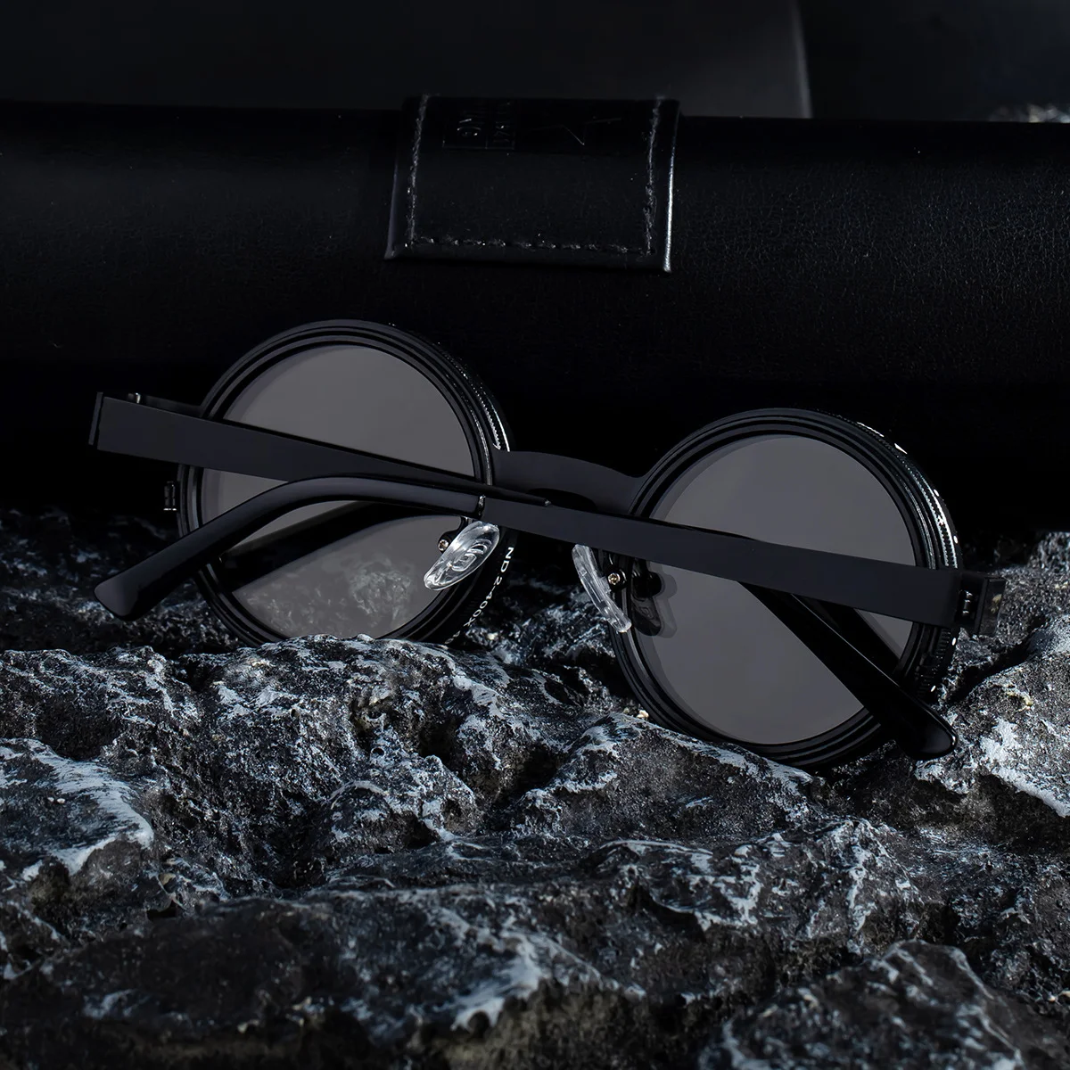 Black metal Men's ND9 Adjustable Zoom Sunglasses - Premium Round Polarized UV400 Eyewear - Details 5