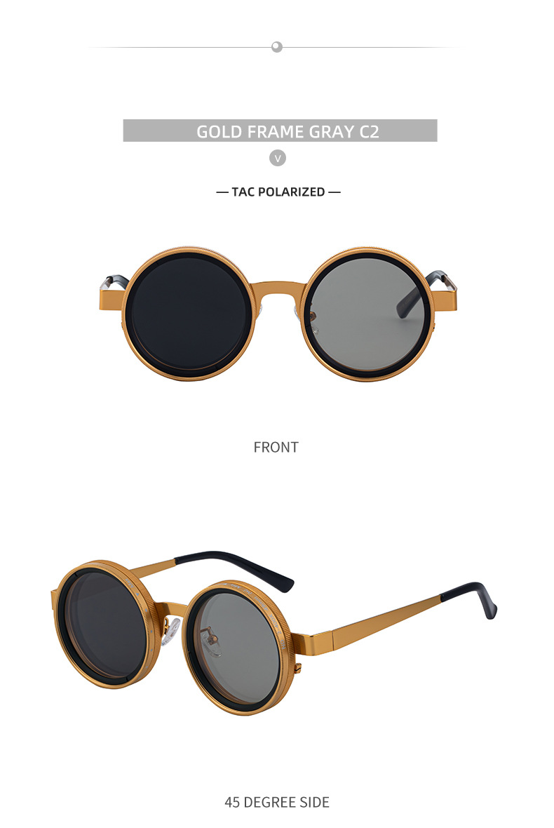 Men's ND9 Adjustable Zoom Sunglasses - Premium Round Polarized UV400 Eyewear Details and Specifications