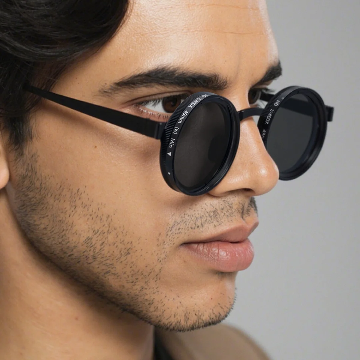 Black metal Men's ND9 Adjustable Zoom Sunglasses - Premium Round Polarized UV400 Eyewear - View 2