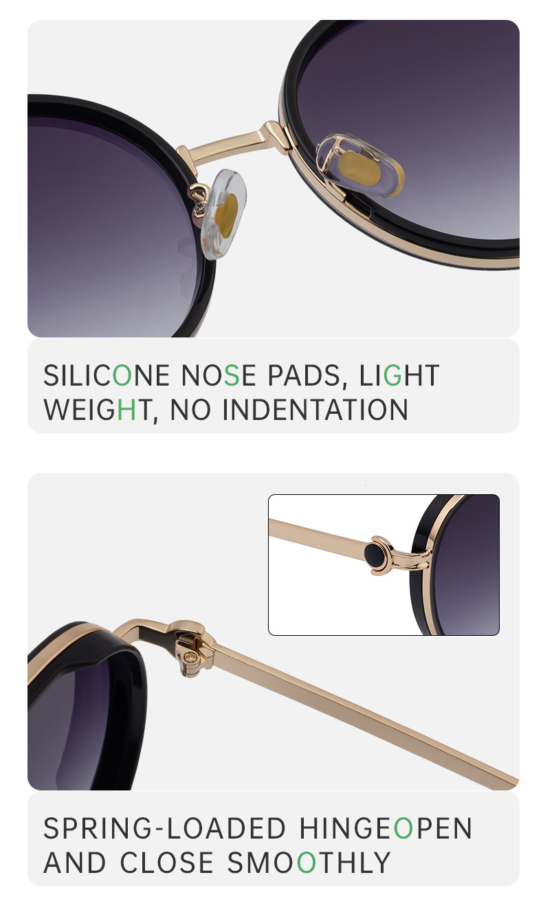 Women's Fashion Round Sunglasses - Punk Style Outdoor Premium Sun Glasses Details and Specifications