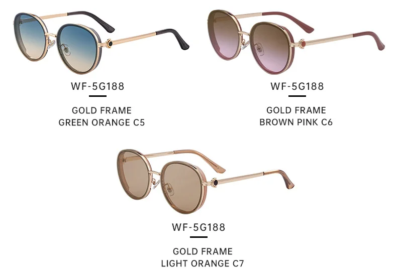 Black metal Women's Fashion Round Sunglasses - Punk Style Outdoor Premium Sun Glasses - Details 9