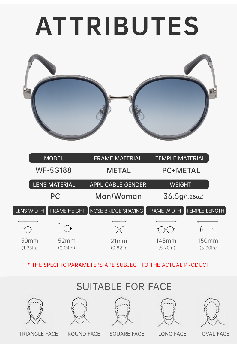 Women's Fashion Round Sunglasses - Punk Style Outdoor Premium Sun Glasses Details and Specifications