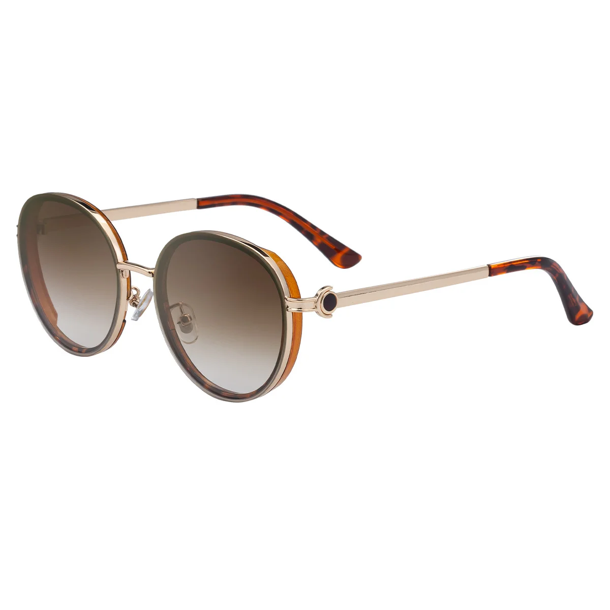 Black metal Women's Fashion Round Sunglasses - Punk Style Outdoor Premium Sun Glasses - View 5