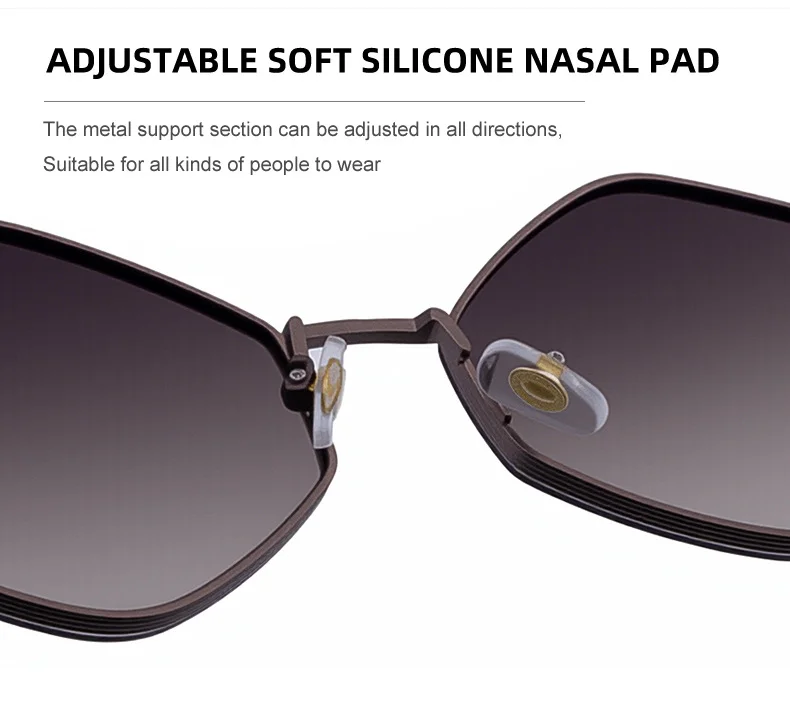 Black metal Women's Fashion Polygon Sunglasses - Premium Geometric UV400 Driving Eyewear - Details 7