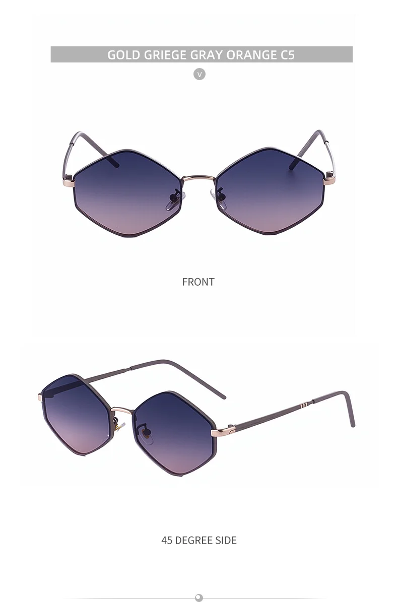Black metal Women's Fashion Polygon Sunglasses - Premium Geometric UV400 Driving Eyewear - Details 15