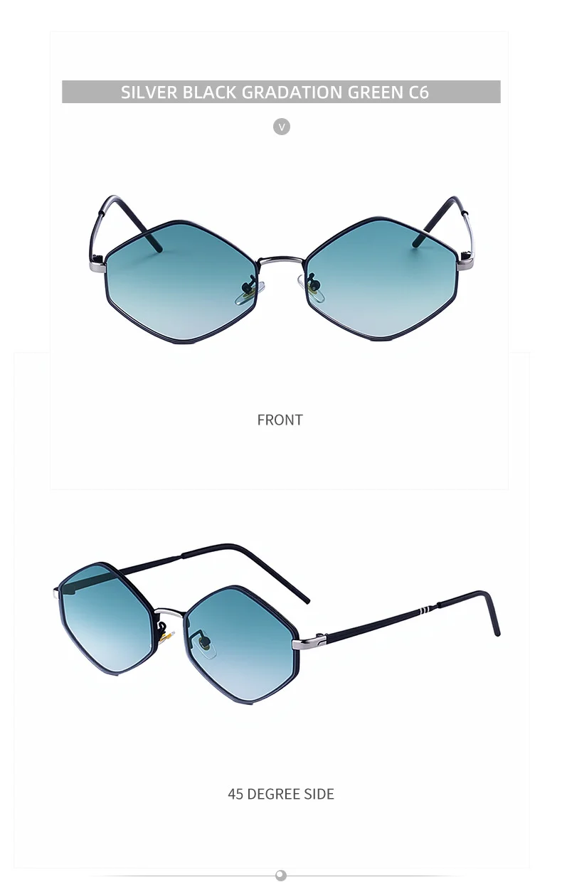 Black metal Women's Fashion Polygon Sunglasses - Premium Geometric UV400 Driving Eyewear - Details 16