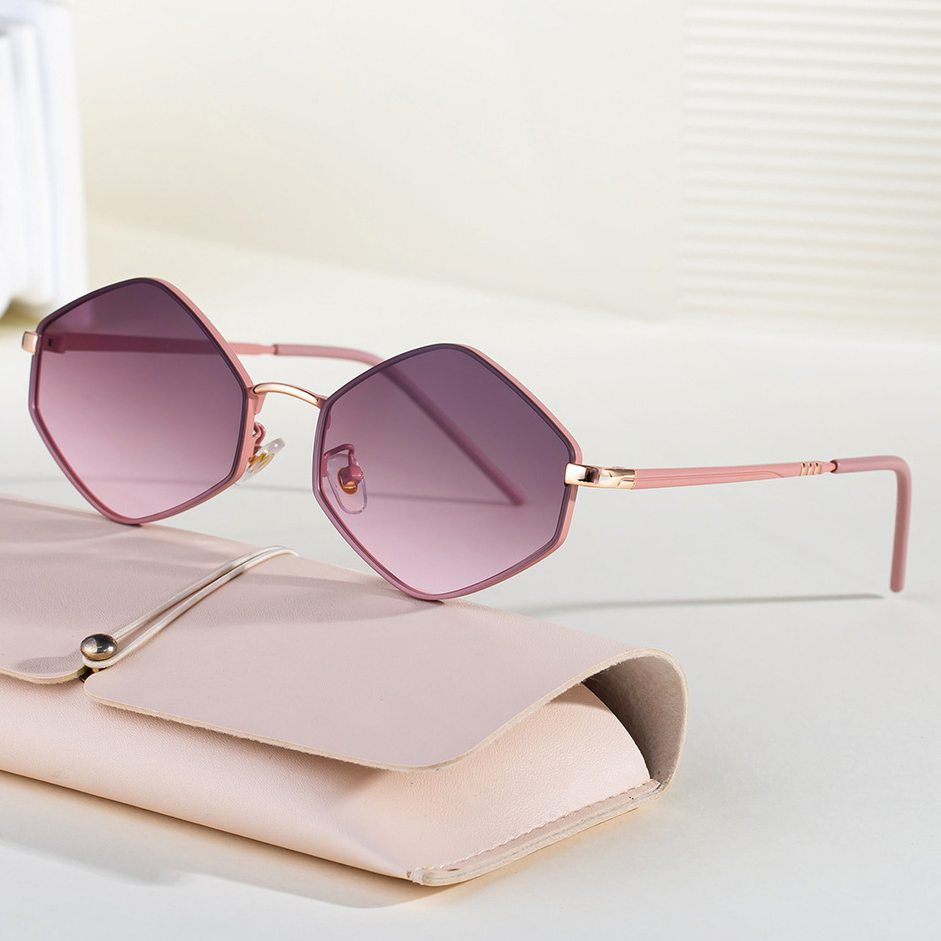 Women's Fashion Polygon Sunglasses - Premium Geometric UV400 Driving Eyewear Custom Eyewear