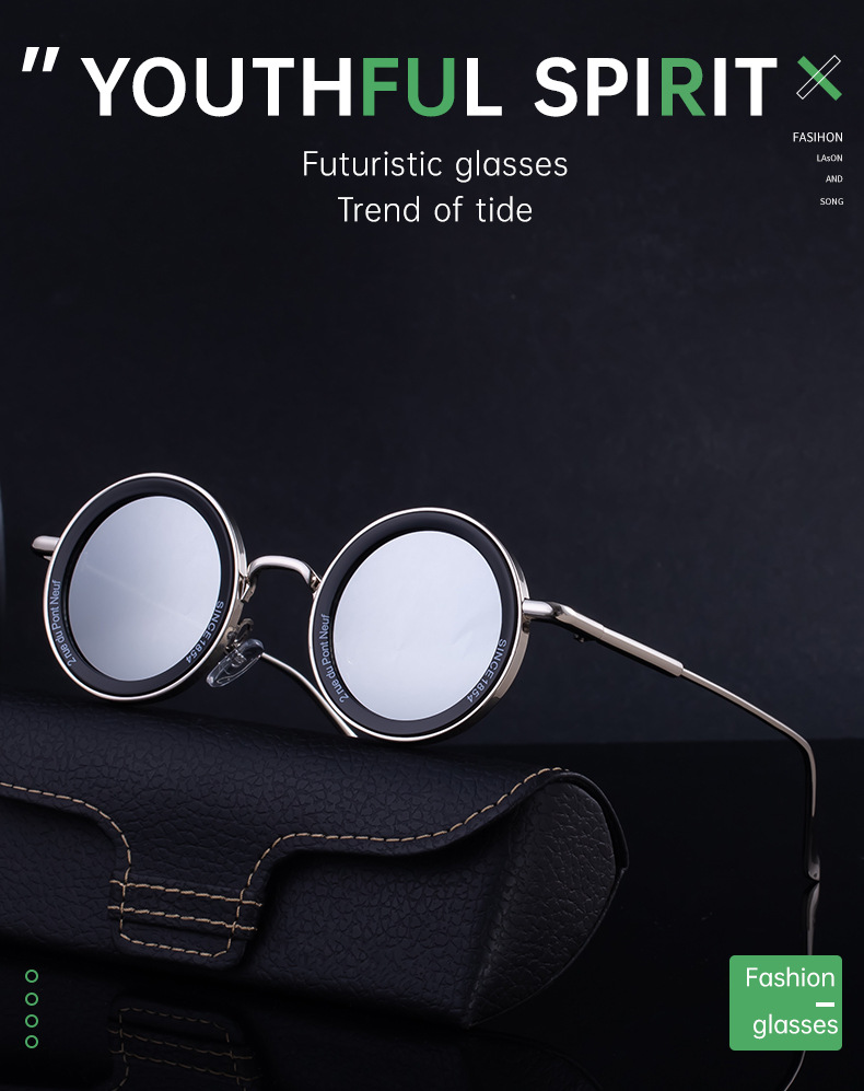 Unisex Fashion Round Sunglasses - Retro Unique UV400 Sun Glasses Wholesale Details and Specifications