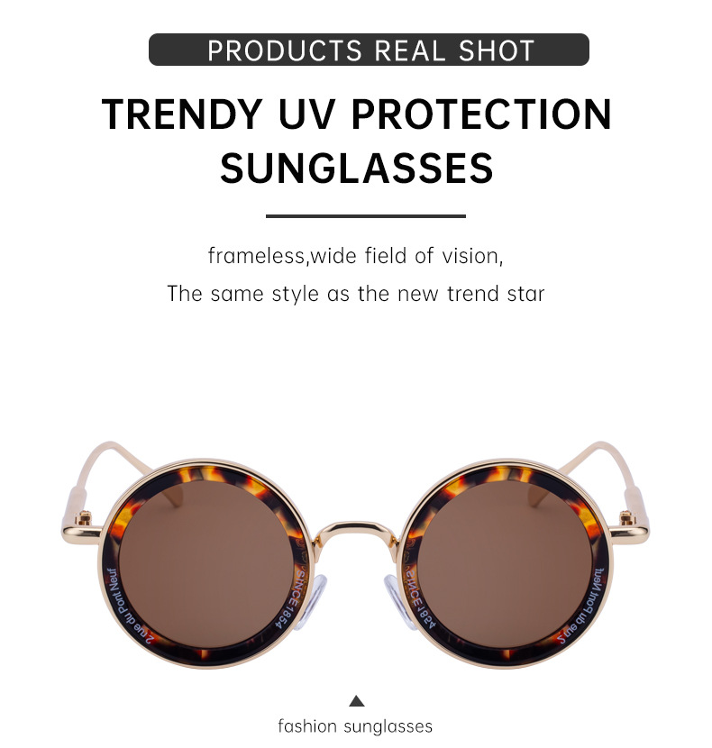 Unisex Fashion Round Sunglasses - Retro Unique UV400 Sun Glasses Wholesale Details and Specifications