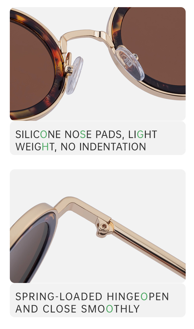 Unisex Fashion Round Sunglasses - Retro Unique UV400 Sun Glasses Wholesale Details and Specifications