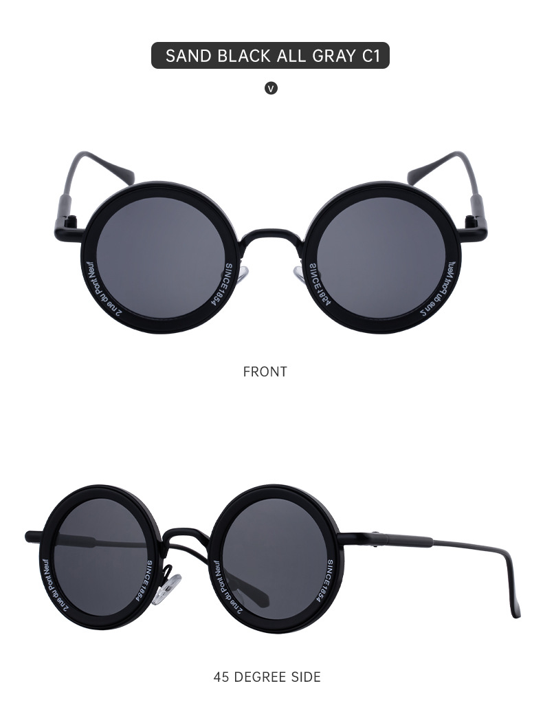 Unisex Fashion Round Sunglasses - Retro Unique UV400 Sun Glasses Wholesale Details and Specifications