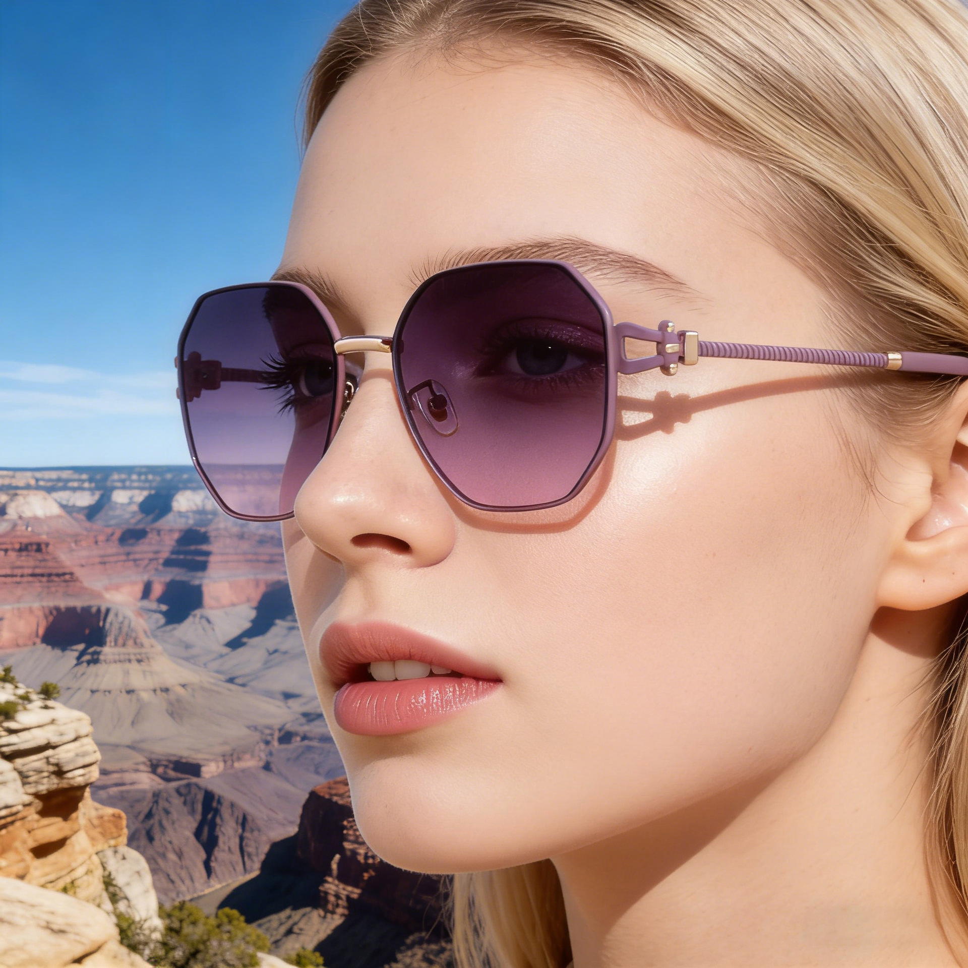 Women's Fashion Oversized Sunglasses - Premium Hollow Temple UV400 Sun Glasses Details and Specifications