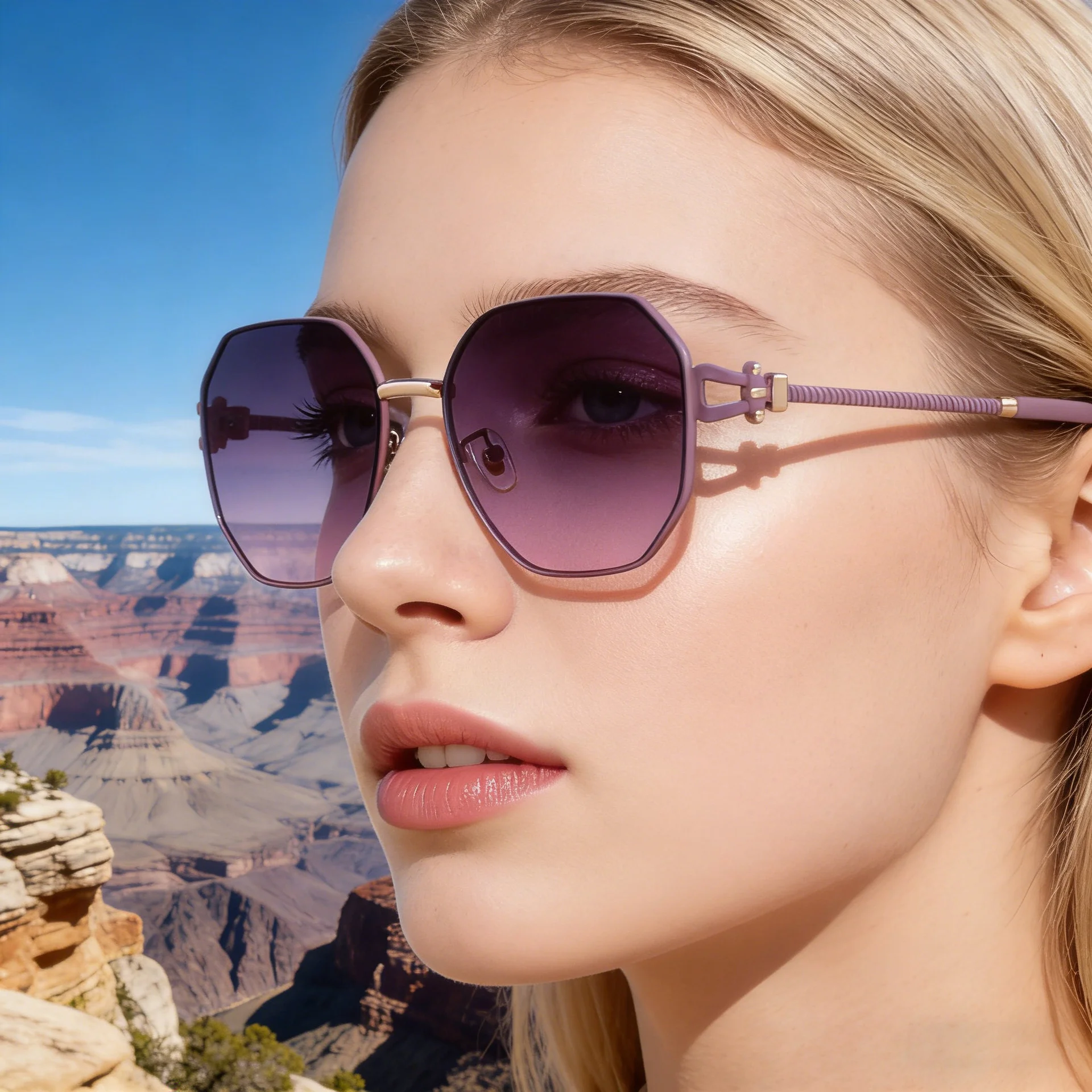 Black PC Women's Fashion Oversized Sunglasses - Premium Hollow Temple UV400 Sun Glasses - Details 3