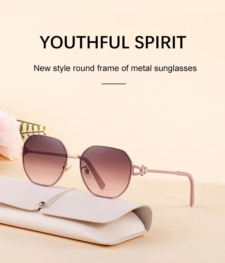 Black PC Women's Fashion Oversized Sunglasses - Premium Hollow Temple UV400 Sun Glasses - Details 5