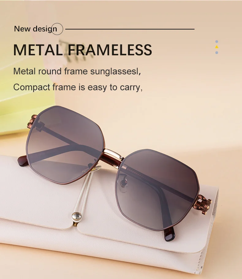 Black PC Women's Fashion Oversized Sunglasses - Premium Hollow Temple UV400 Sun Glasses - Details 6