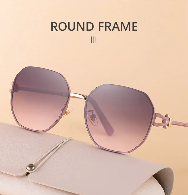Black PC Women's Fashion Oversized Sunglasses - Premium Hollow Temple UV400 Sun Glasses - Details 8