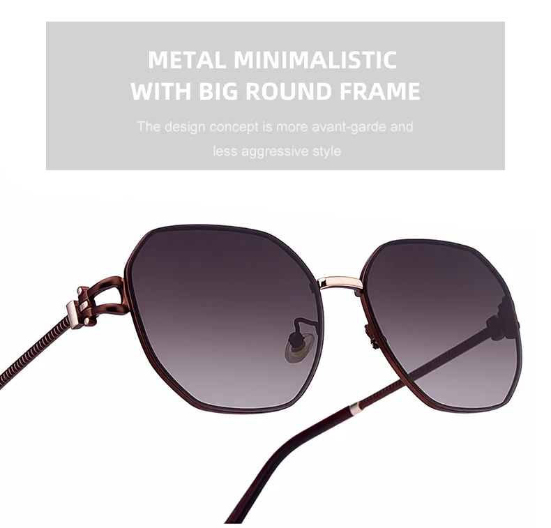 Black PC Women's Fashion Oversized Sunglasses - Premium Hollow Temple UV400 Sun Glasses - Details 9