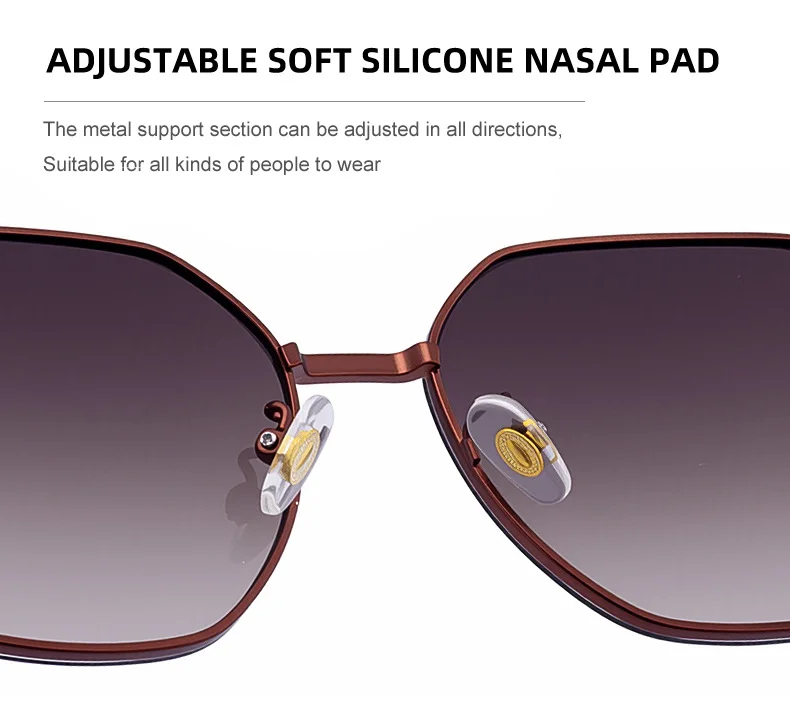 Black PC Women's Fashion Oversized Sunglasses - Premium Hollow Temple UV400 Sun Glasses - Details 12