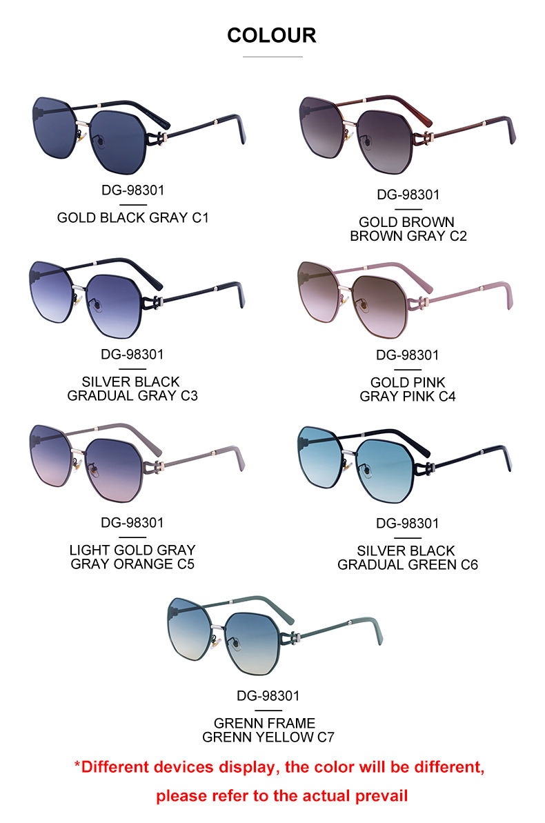 Women's Fashion Oversized Sunglasses - Premium Hollow Temple UV400 Sun Glasses Details and Specifications