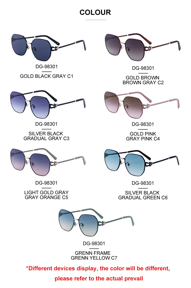 Black PC Women's Fashion Oversized Sunglasses - Premium Hollow Temple UV400 Sun Glasses - Details 13