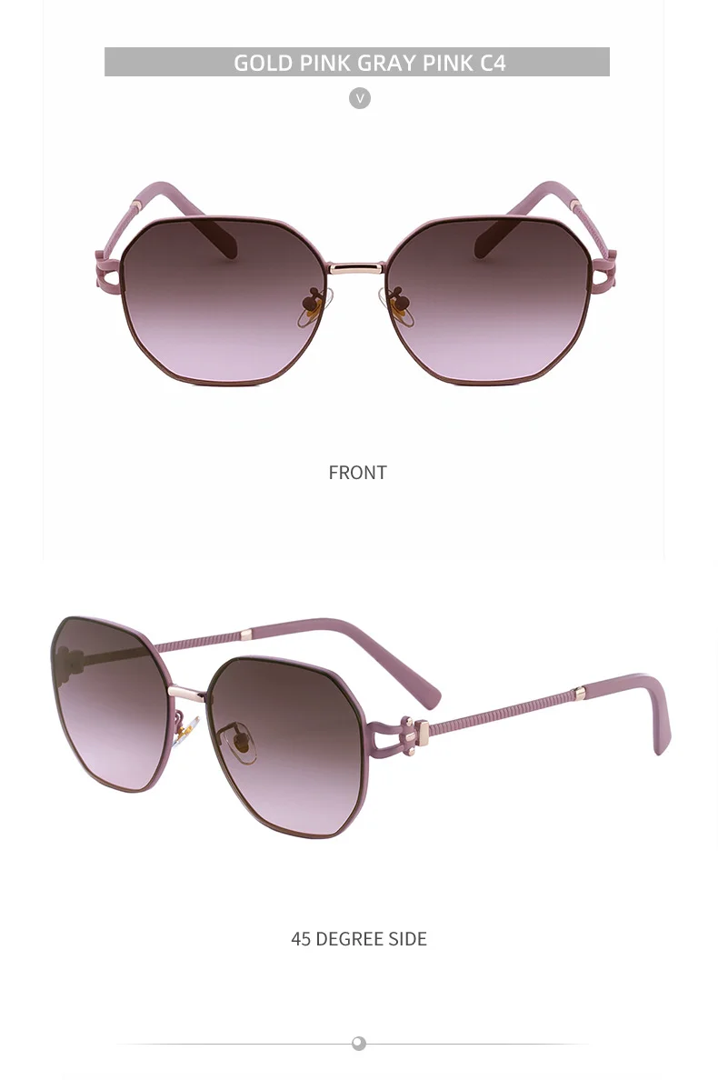 Black PC Women's Fashion Oversized Sunglasses - Premium Hollow Temple UV400 Sun Glasses - Details 19