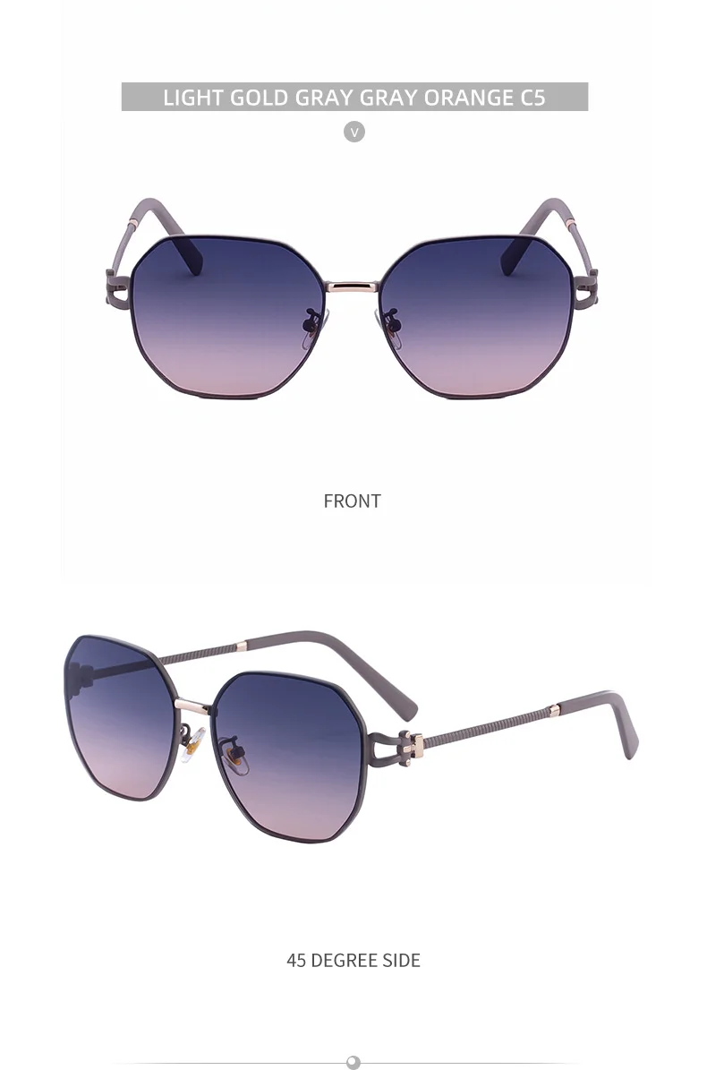 Black PC Women's Fashion Oversized Sunglasses - Premium Hollow Temple UV400 Sun Glasses - Details 20