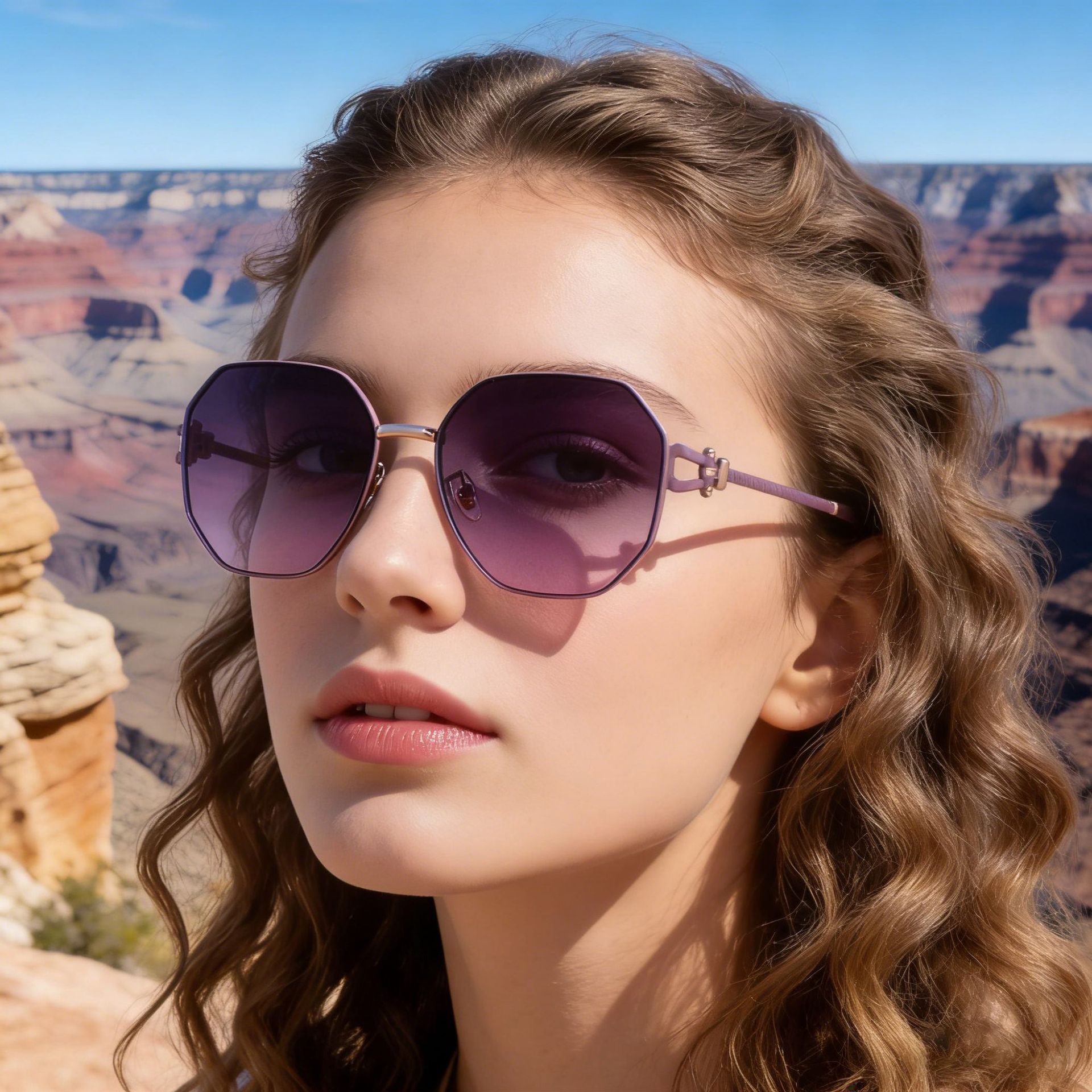 Women's Fashion Oversized Sunglasses - Premium Hollow Temple UV400 Sun Glasses Custom Eyewear