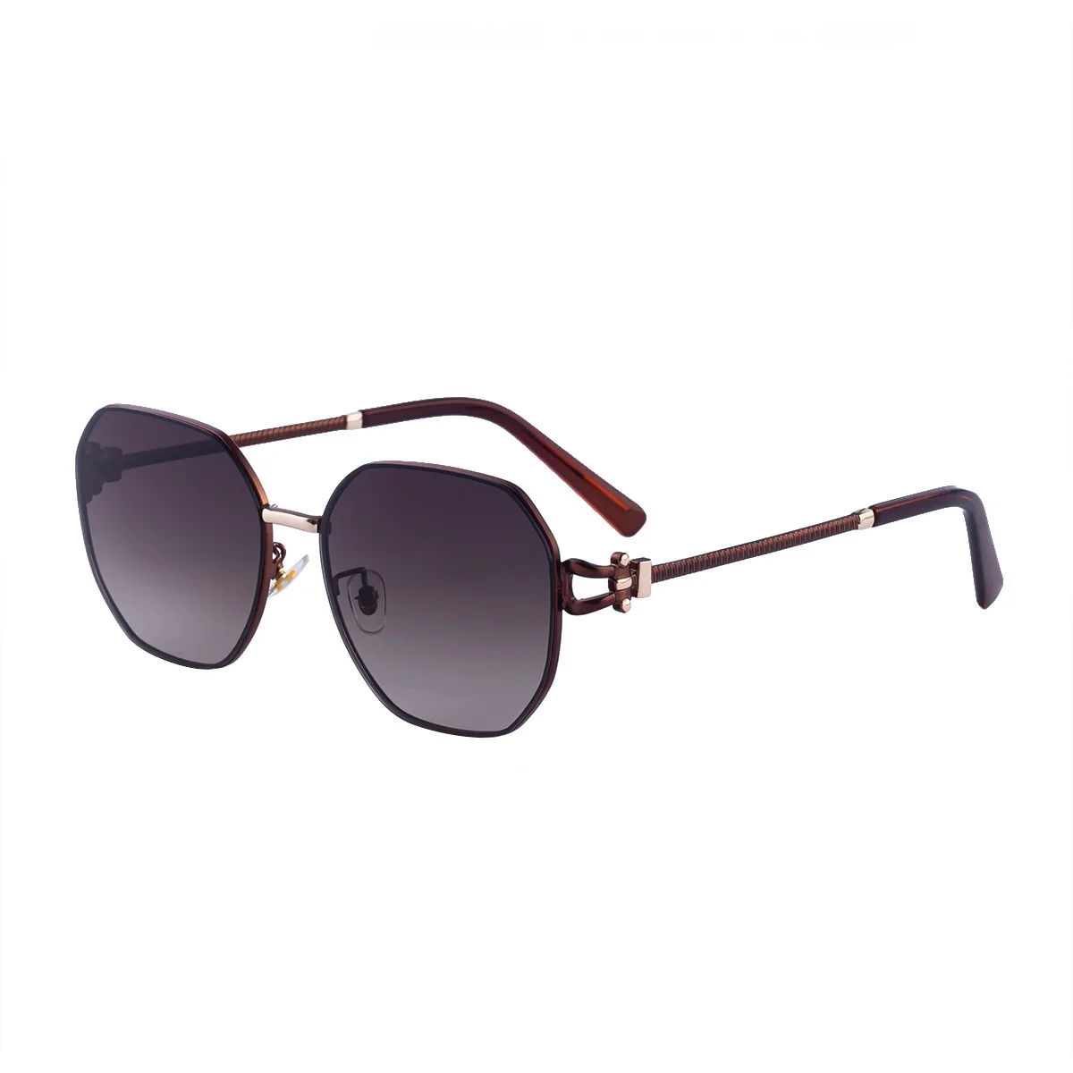 Black PC Women's Fashion Oversized Sunglasses - Premium Hollow Temple UV400 Sun Glasses - View 5