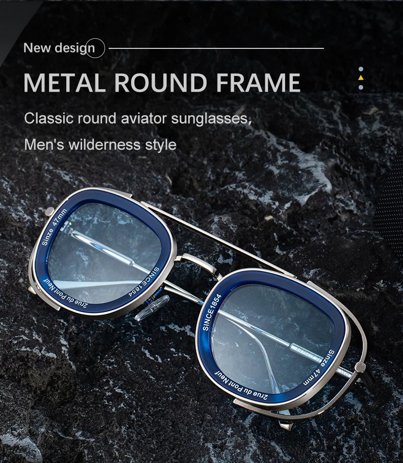Black PC Men's High-End Oval Sunglasses - Vintage Luxury Driving UV400 Eyewear - Details 2