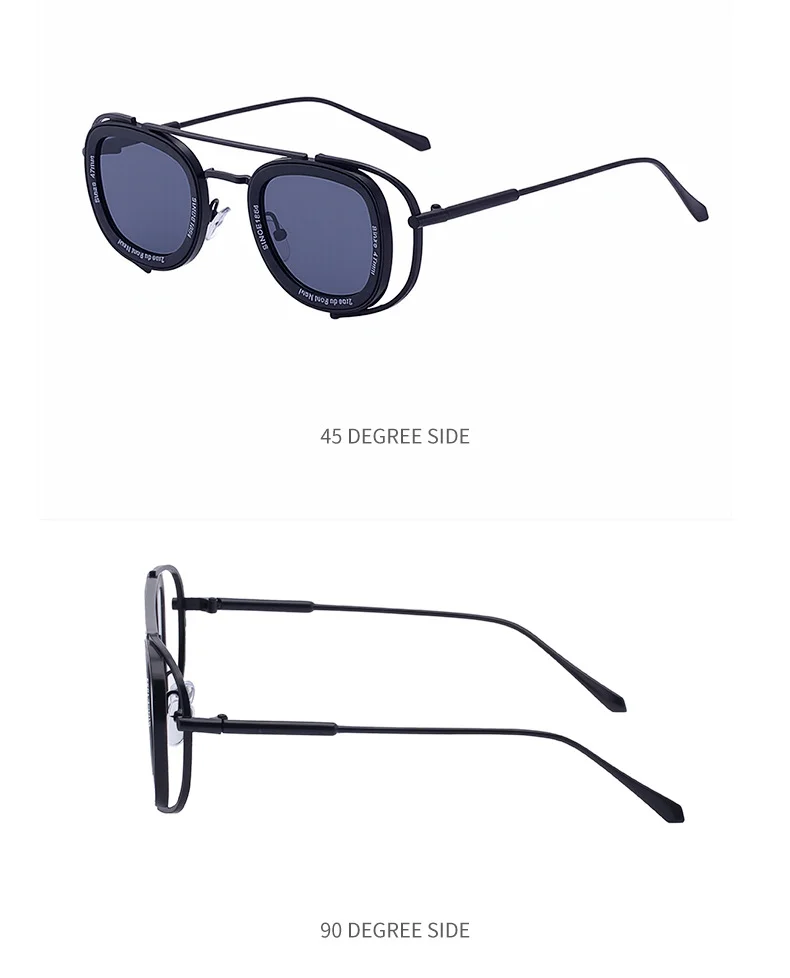 Black PC Men's High-End Oval Sunglasses - Vintage Luxury Driving UV400 Eyewear - Details 14