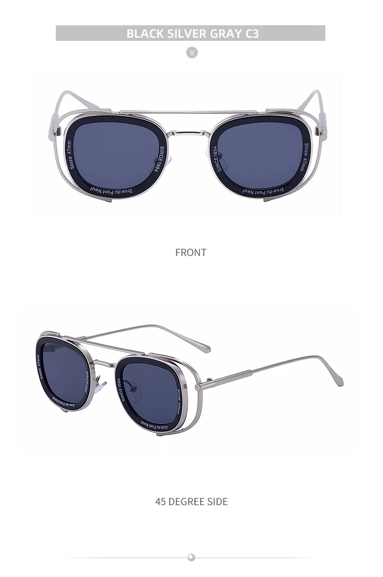 Black PC Men's High-End Oval Sunglasses - Vintage Luxury Driving UV400 Eyewear - Details 16