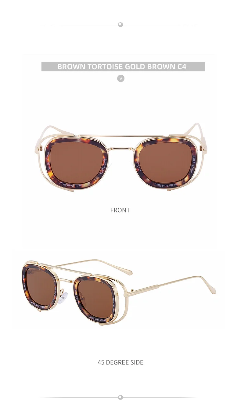 Black PC Men's High-End Oval Sunglasses - Vintage Luxury Driving UV400 Eyewear - Details 17