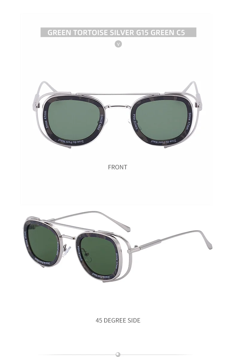 Black PC Men's High-End Oval Sunglasses - Vintage Luxury Driving UV400 Eyewear - Details 18