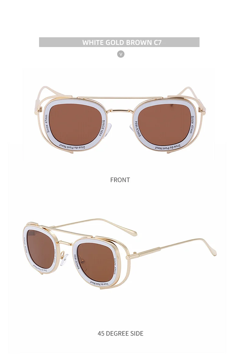 Black PC Men's High-End Oval Sunglasses - Vintage Luxury Driving UV400 Eyewear - Details 20