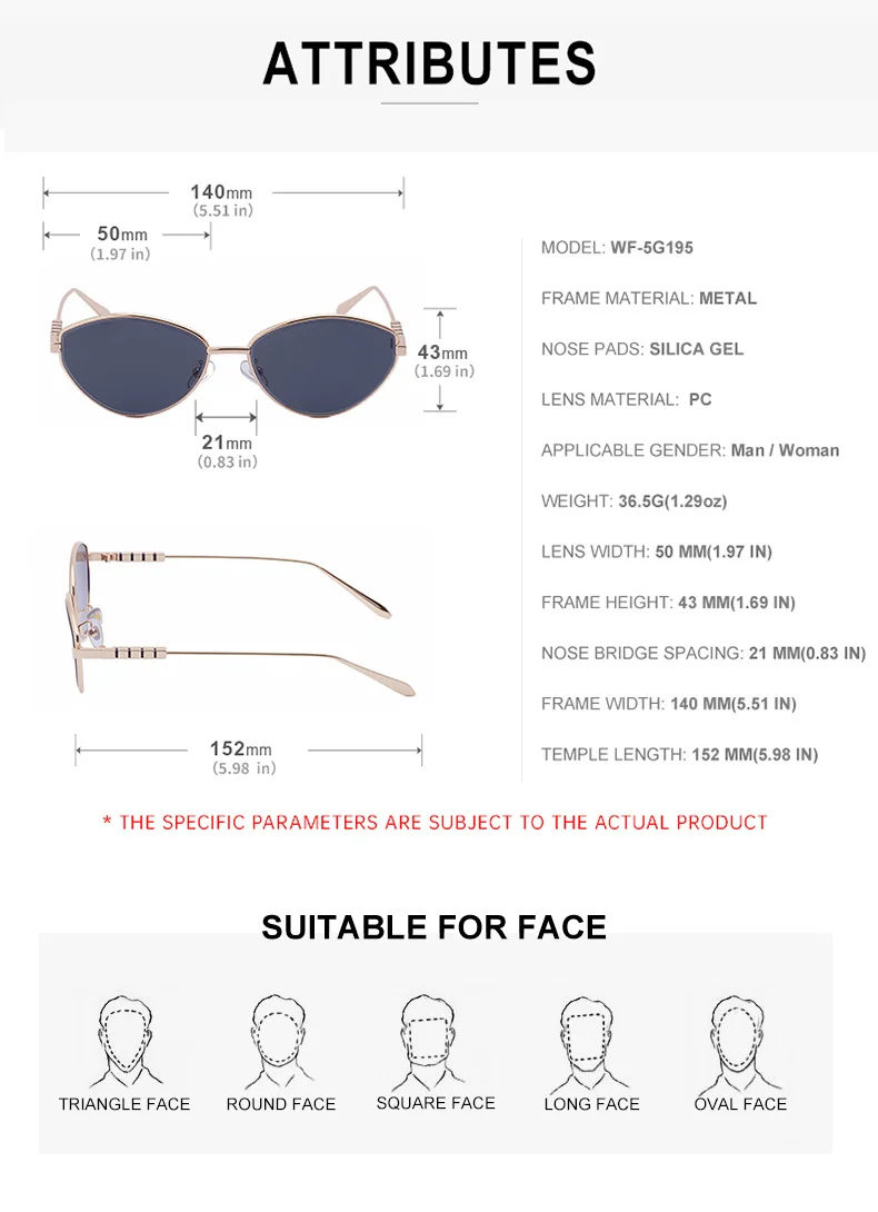 Black Metal Women's Fashion Cat Eye Sunglasses - Trendy Street Style UV400 Outdoor Shades - Details 15