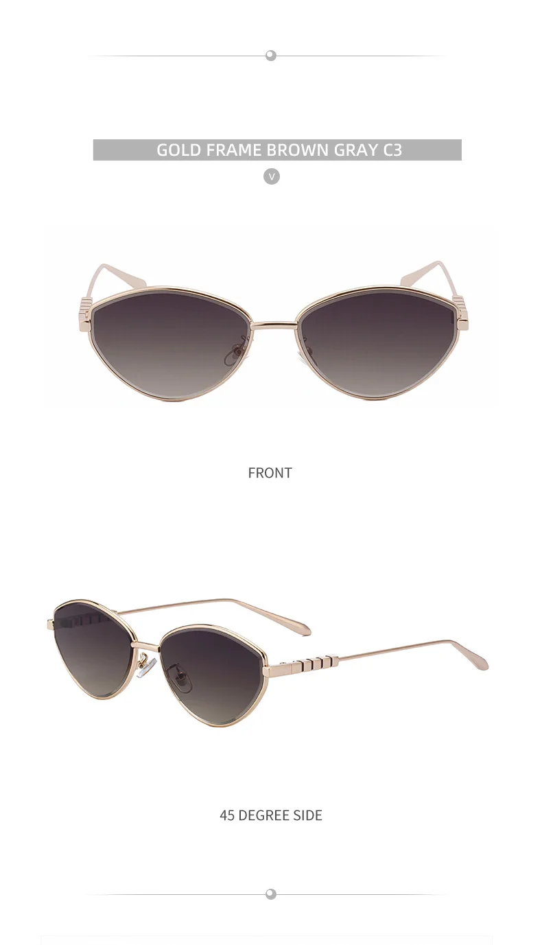 Black Metal Women's Fashion Cat Eye Sunglasses - Trendy Street Style UV400 Outdoor Shades - Details 19