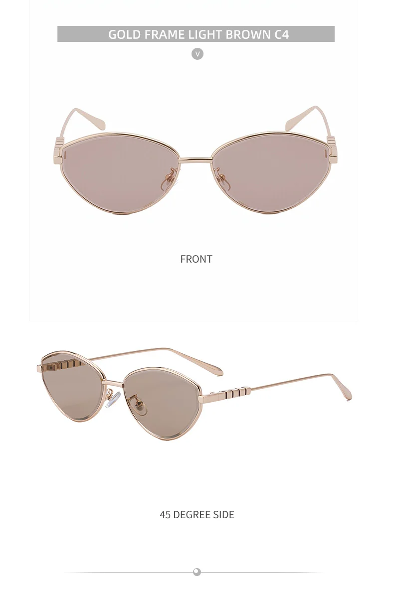 Black Metal Women's Fashion Cat Eye Sunglasses - Trendy Street Style UV400 Outdoor Shades - Details 20