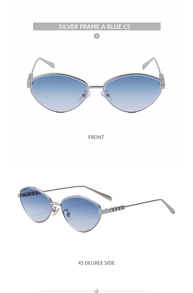 Black Metal Women's Fashion Cat Eye Sunglasses - Trendy Street Style UV400 Outdoor Shades - Details 21