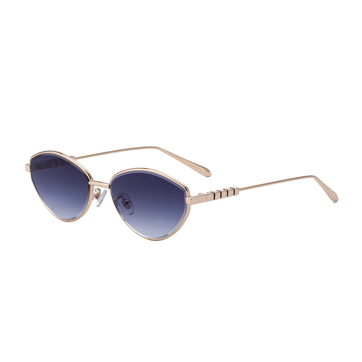 Black Metal Women's Fashion Cat Eye Sunglasses - Trendy Street Style UV400 Outdoor Shades - View 5
