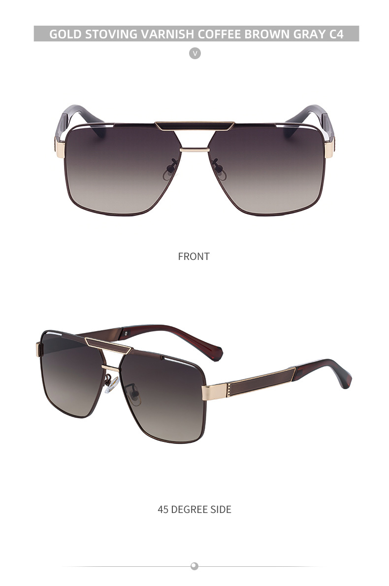 Black plastic+Metal Men's Fashion Square Sunglasses - Retro UV400 Driving Sun Glasses Wholesale - Details 17