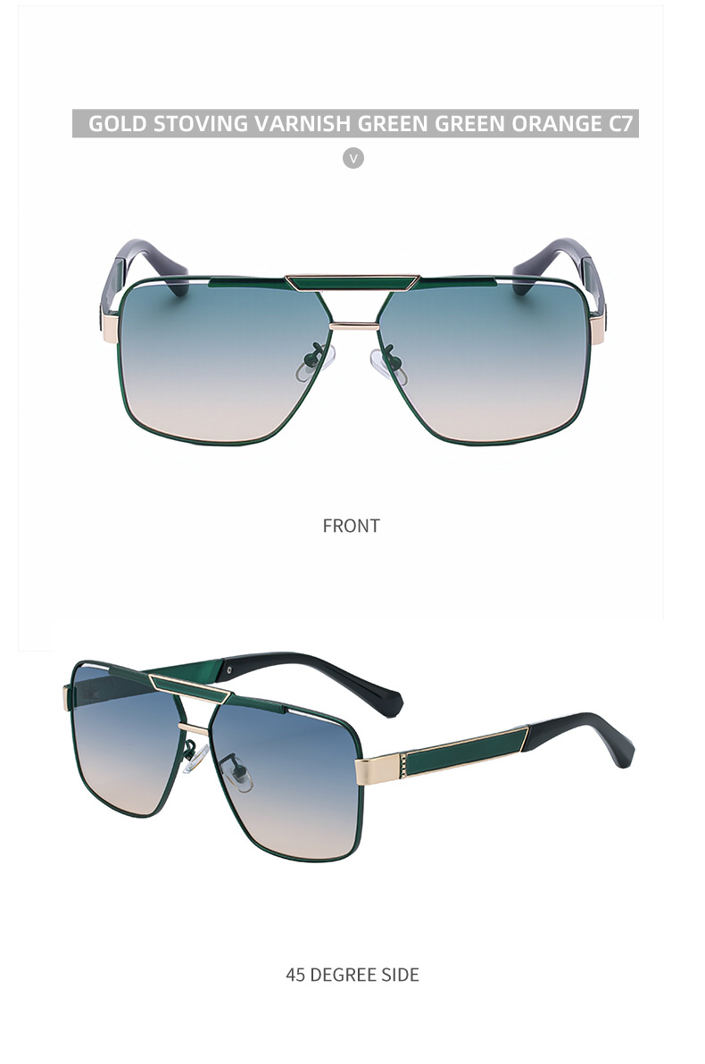 Black plastic+Metal Men's Fashion Square Sunglasses - Retro UV400 Driving Sun Glasses Wholesale - Details 20