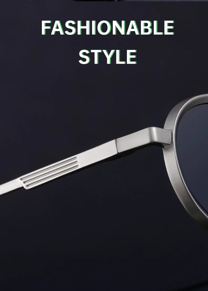 Black PC Unisex Retro Oval Sunglasses - Premium Spring Hinge Fashion Sun Glasses - Details 2