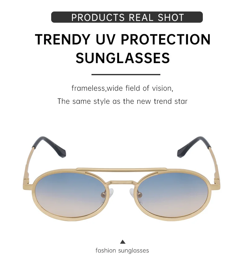 Black PC Unisex Retro Oval Sunglasses - Premium Spring Hinge Fashion Sun Glasses - Details 6