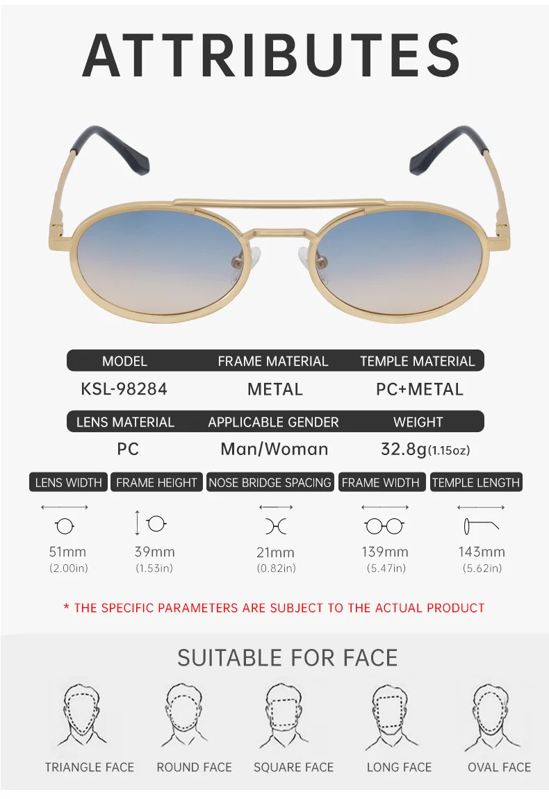 Black PC Unisex Retro Oval Sunglasses - Premium Spring Hinge Fashion Sun Glasses - Details 10